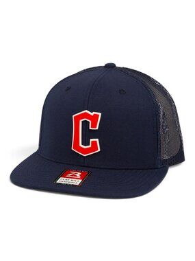 Cleveland Guardians Diamond C 3D Wool Blend Flat Bill Hat- Navy